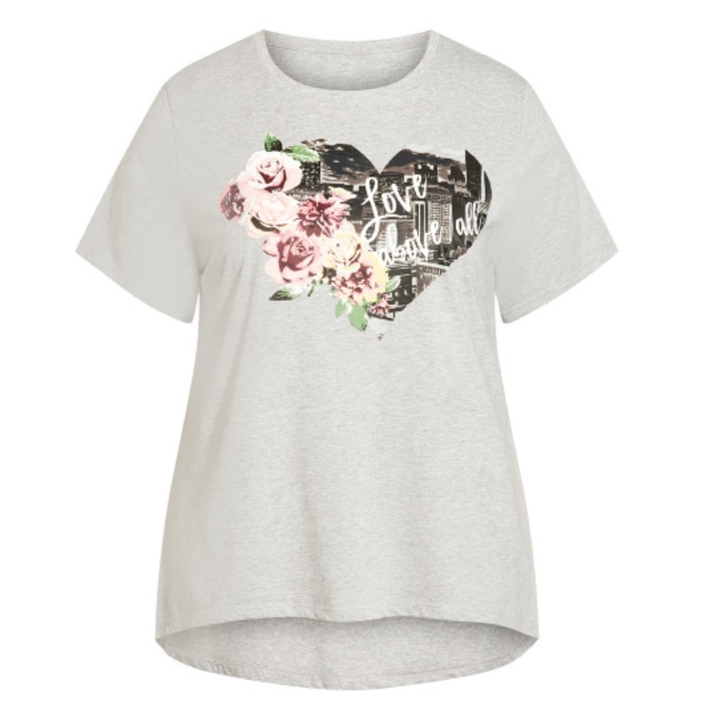 Avenue Love Above All Graphic Heart Tee BB04.7